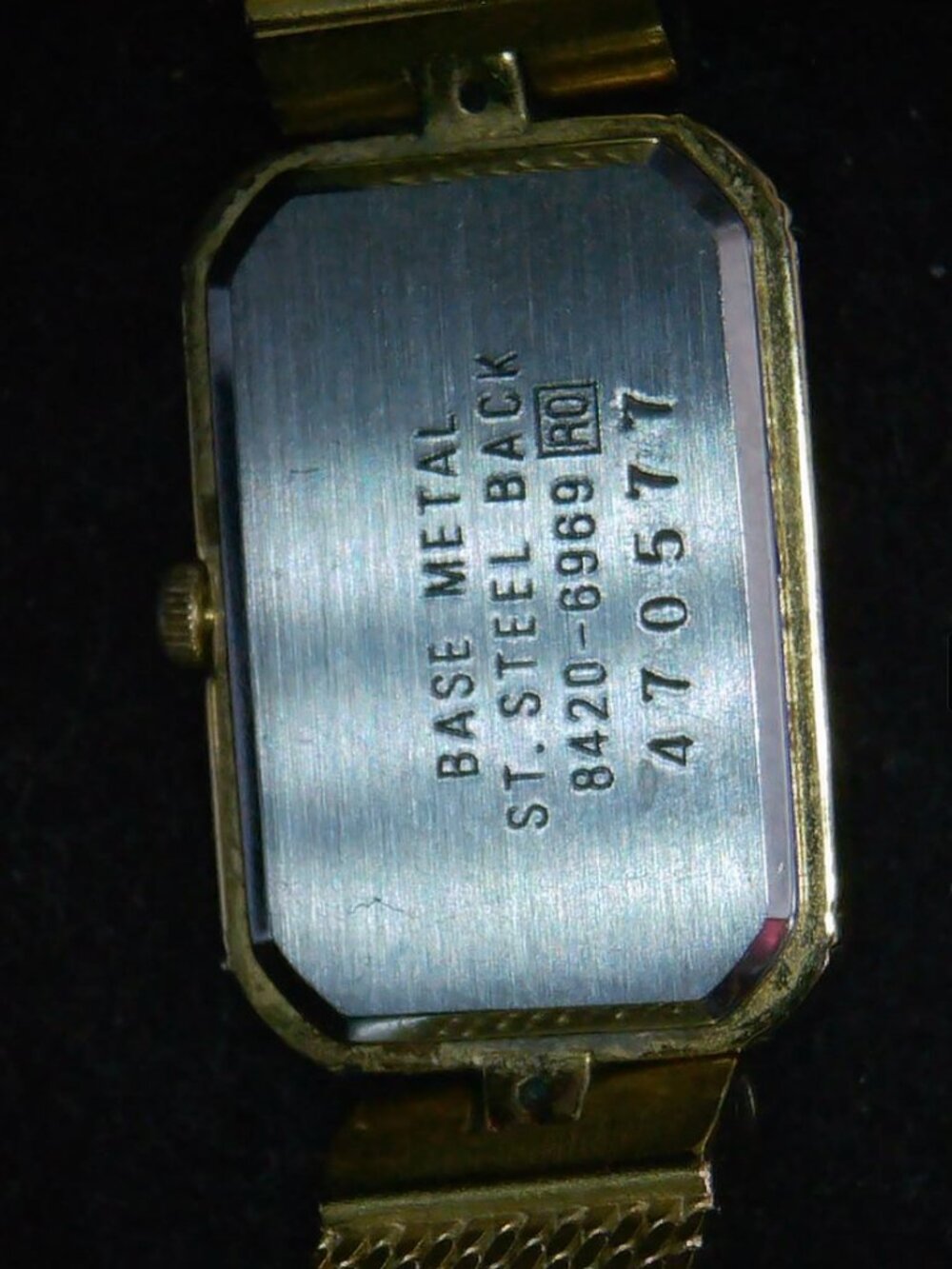 Seiko LaSalle Gold-Tone Rectangular Ladies Tank Watch with Crystal Accents - Picture 5 of 8